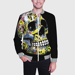 Бомбер мужской Graffiti - Skull, цвет: 3D-меланж — фото 2