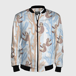 Бомбер мужской Ленивец стайл, цвет: 3D-черный