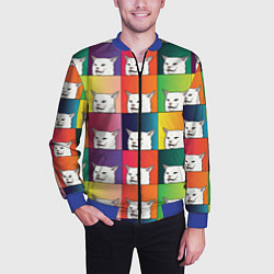 Бомбер мужской Woman Yelling at Cat, цвет: 3D-синий — фото 2