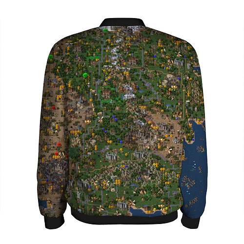 Мужской бомбер Карта в Heroes 3 / 3D-Черный – фото 2