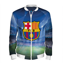 Бомбер мужской FC Barcelona, цвет: 3D-белый