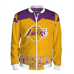 Бомбер мужской Los Angeles Lakers, цвет: 3D-белый