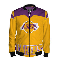 Бомбер мужской Los Angeles Lakers, цвет: 3D-черный