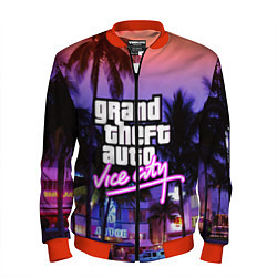 Бомбер мужской Grand Theft Auto Vice City, цвет: 3D-красный