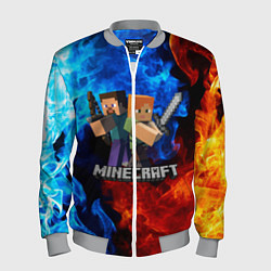 Бомбер мужской MINECRAFT, цвет: 3D-меланж