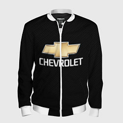 Бомбер мужской CHEVROLET, цвет: 3D-белый