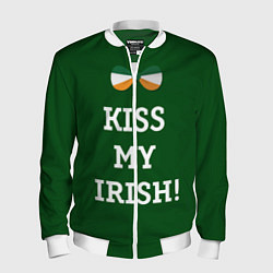 Бомбер мужской Kiss my Irish, цвет: 3D-белый
