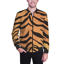 Бомбер мужской Тигриный камуфляж, цвет: 3D-черный — фото 2