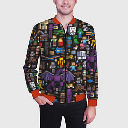 Бомбер мужской MINECRAFT, цвет: 3D-красный — фото 2