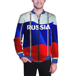 Бомбер мужской Россия, цвет: 3D-синий — фото 2