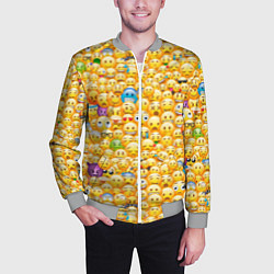 Бомбер мужской Смайлики Emoji, цвет: 3D-меланж — фото 2