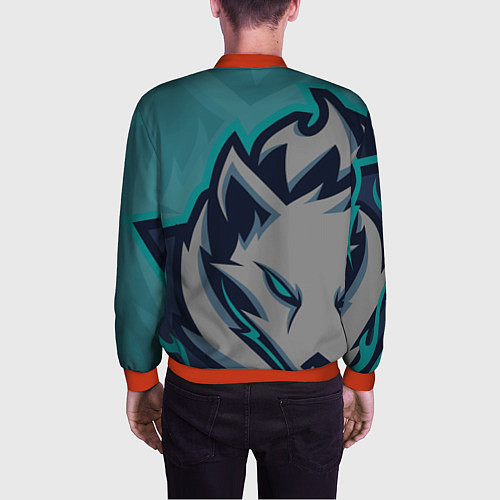 Мужской бомбер Форма White wolves / 3D-Красный – фото 4