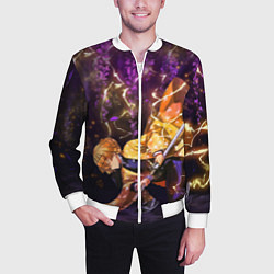 Бомбер мужской KIMETSU NO YAIBA, цвет: 3D-белый — фото 2