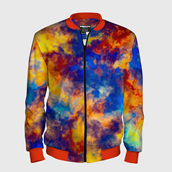 Бомбер мужской Огненно-синий полутон, цвет: 3D-красный