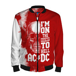 Бомбер мужской I'm on the highway to hell ACDC, цвет: 3D-черный