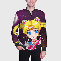 Бомбер мужской Sailor Moon, цвет: 3D-черный — фото 2