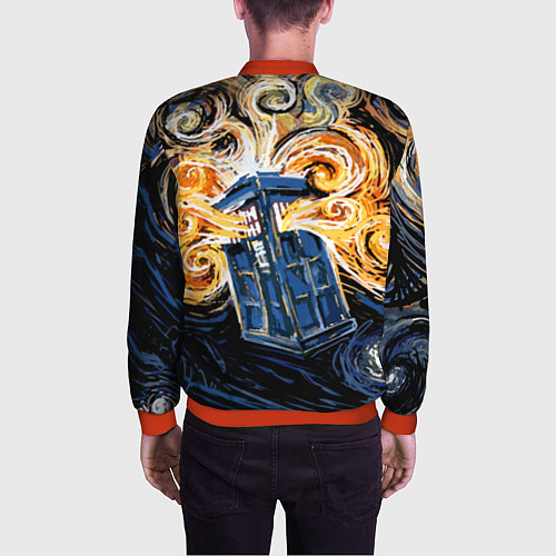 Мужской бомбер Van Gogh Tardis / 3D-Красный – фото 4