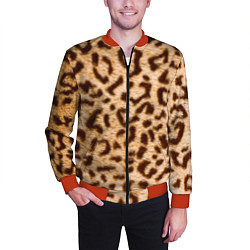 Бомбер мужской Леопард, цвет: 3D-красный — фото 2