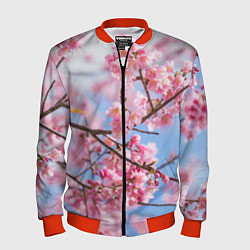 Бомбер мужской Ветки Сакуры, цвет: 3D-красный