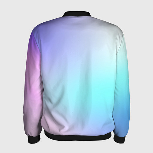 Мужской бомбер Небесно голубой градиентный / 3D-Черный – фото 2