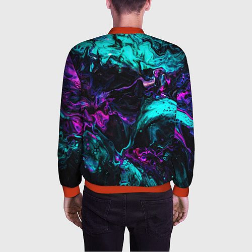 Мужской бомбер ABSTRACT / 3D-Красный – фото 4