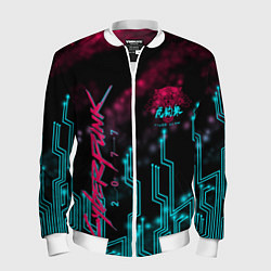 Бомбер мужской CYBERPUNK, цвет: 3D-белый