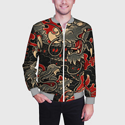 Бомбер мужской Dsquared tatoo DRAGON, цвет: 3D-меланж — фото 2