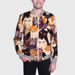 Бомбер мужской КОТИКИ, цвет: 3D-меланж — фото 2