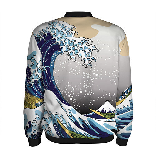 Мужской бомбер The great wave off kanagawa / 3D-Черный – фото 2