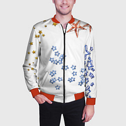 Бомбер мужской Звёзды, цвет: 3D-красный — фото 2