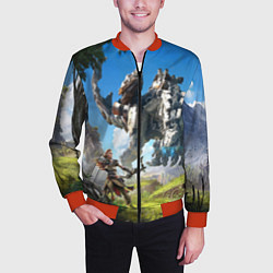 Бомбер мужской HORIZON ZERO DAWN, цвет: 3D-красный — фото 2