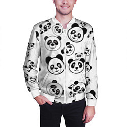 Бомбер мужской Панды, цвет: 3D-белый — фото 2
