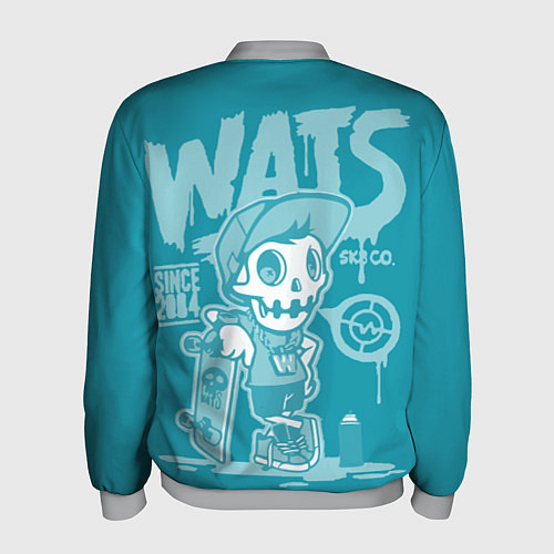 Мужской бомбер Граффити Wats череп в кепке / 3D-Меланж – фото 2