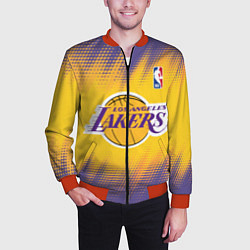 Бомбер мужской Los Angeles Lakers, цвет: 3D-красный — фото 2