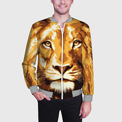 Бомбер мужской Взгляд льва, цвет: 3D-меланж — фото 2