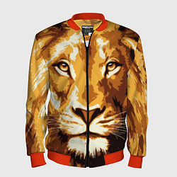 Бомбер мужской Взгляд льва, цвет: 3D-красный