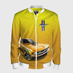Бомбер мужской Ford mustang - motorsport, цвет: 3D-белый