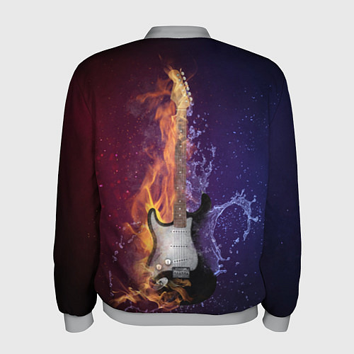 Мужской бомбер Гитара огня / 3D-Меланж – фото 2