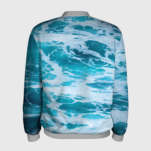 Мужской бомбер Вода волны пена море / 3D-Меланж – фото 2