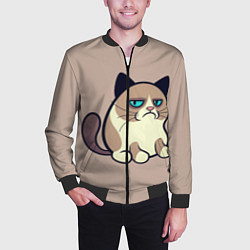 Бомбер мужской Великий Grumpy Cat, цвет: 3D-черный — фото 2