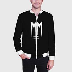 Бомбер мужской Marilyn Manson, цвет: 3D-белый — фото 2