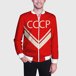 Бомбер мужской СССР хоккейная форма, цвет: 3D-белый — фото 2