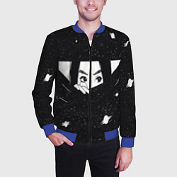 Бомбер мужской Девушка и космос, цвет: 3D-синий — фото 2