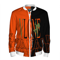 Бомбер мужской V lone orange dark logo, цвет: 3D-белый