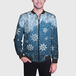 Бомбер мужской Снежное Настроенние, цвет: 3D-черный — фото 2