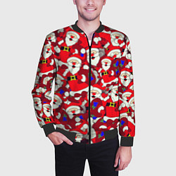 Бомбер мужской Дед Санта, цвет: 3D-черный — фото 2
