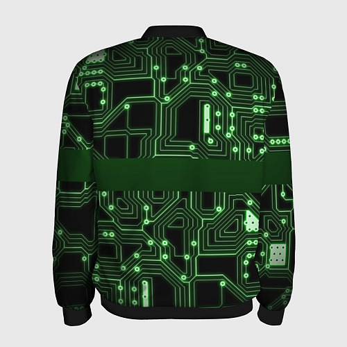 Мужской бомбер Неоновая схема / 3D-Черный – фото 2