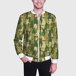Бомбер мужской Камуфляж из котов, цвет: 3D-белый — фото 2