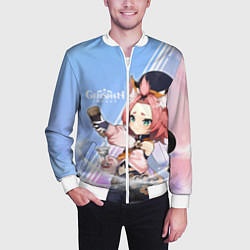 Бомбер мужской Genshin Impact, цвет: 3D-белый — фото 2