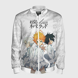 Бомбер мужской Персонажи Обещанный Неверленд, цвет: 3D-белый